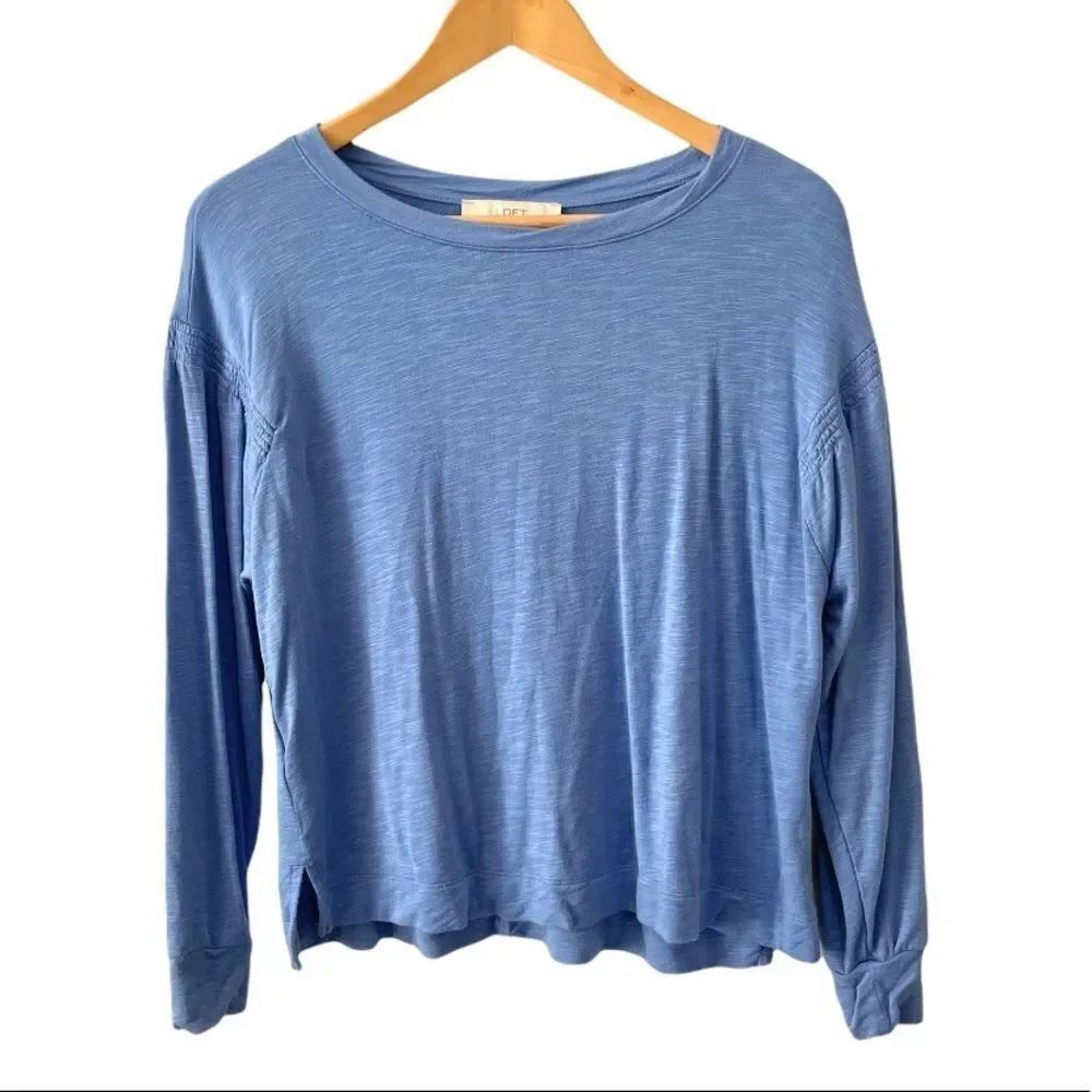 Loft blue drop shoulder long sleeved top